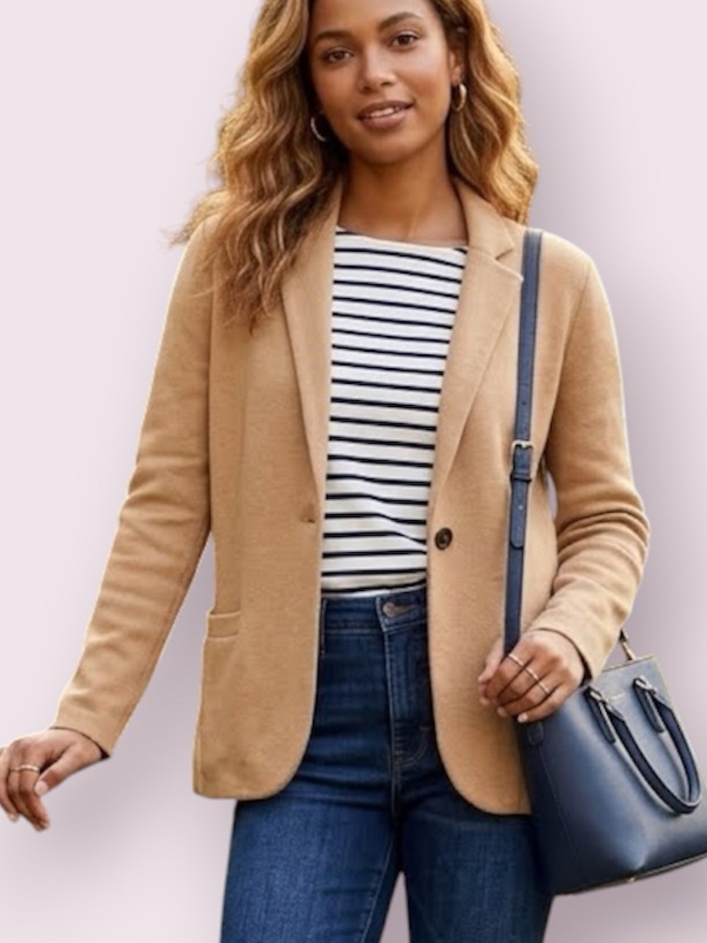 J. Crew Factory Camel Tan Single-Breasted Blazer